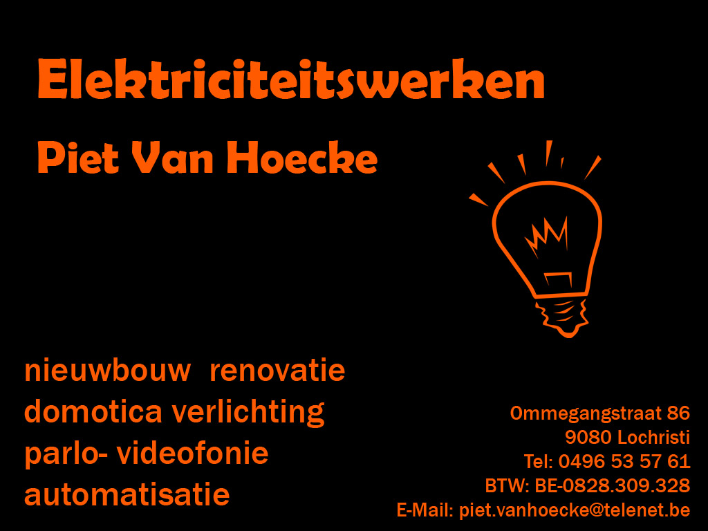 elektriciens De Pinte Van Hoecke Piet Elektriciteitswerken