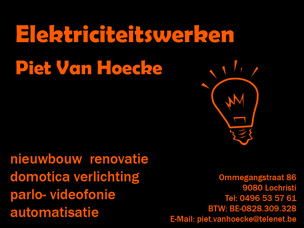 elektriciens Wetteren Van Hoecke Piet Elektriciteitswerken